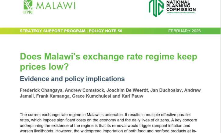 Policy Note 56: Does Malawi’s exchange rate regime keep prices low? Evidence and policy implications